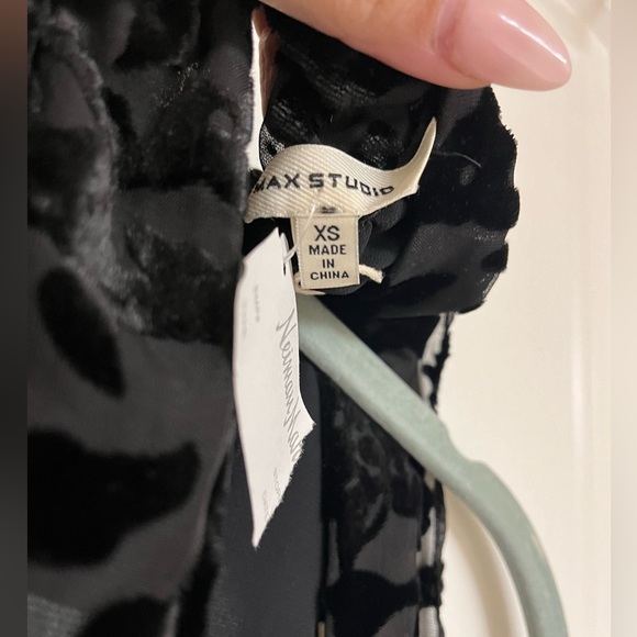 Max Studio Devore Floral Burnout Velvet Black Neck Tie Halter Women’s, NWT - Picture 4 of 7